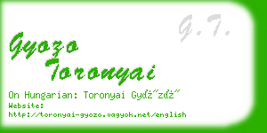 gyozo toronyai business card